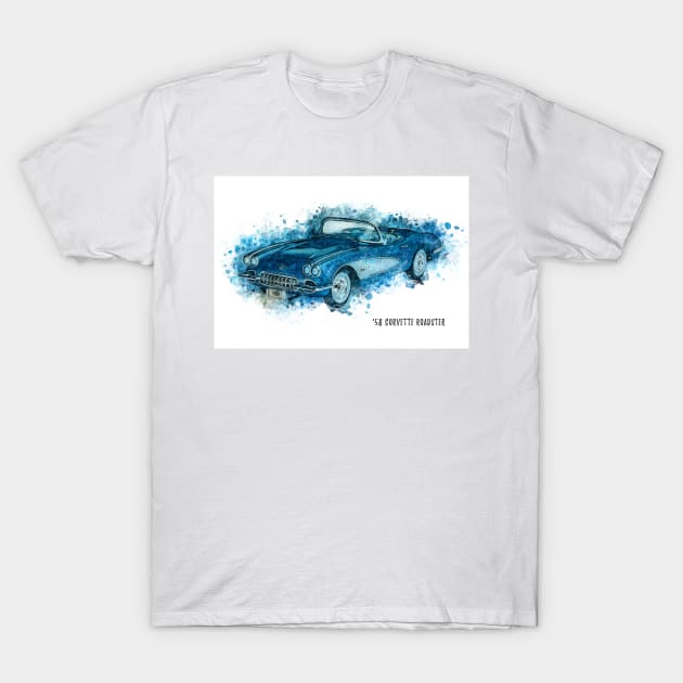 58 Corvette Roadster T-Shirt by Naumovski